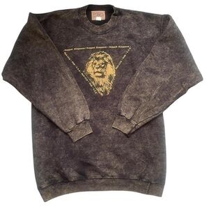 Vintage SDI Lion Graphic‎ Men’s Gray Crewneck Cotton Long Sweatshirt Size XL